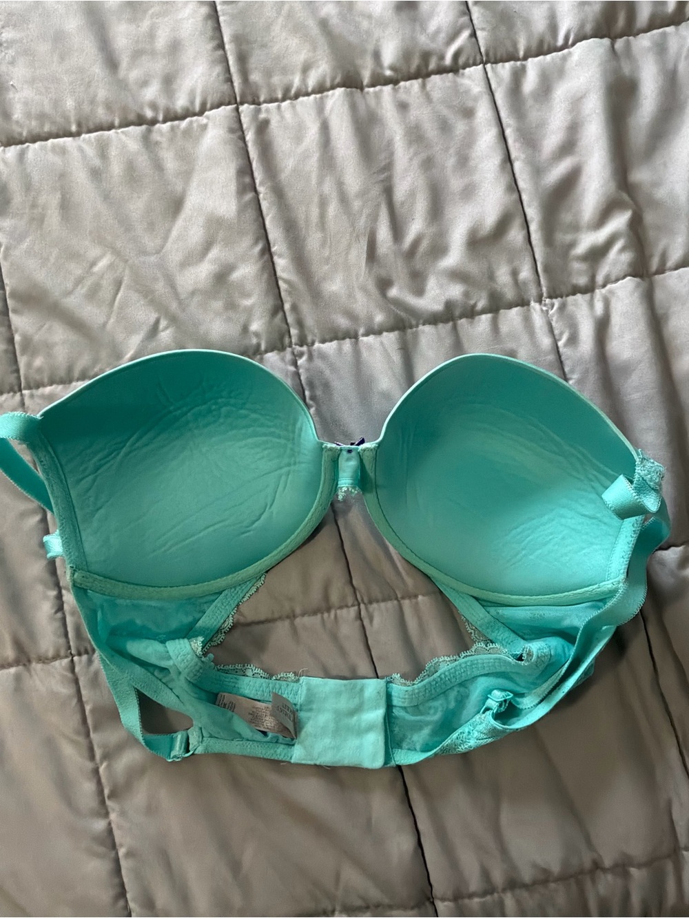 Victoria's Secret Dream Angels Push Up Bra Mint Lace-Trim Molded Bra 38D - Picture 5 of 6